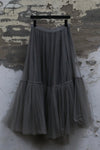 Marc Le Bihan patchwork layered skirt France Handmade MLB-2583-DUSTY GREY
